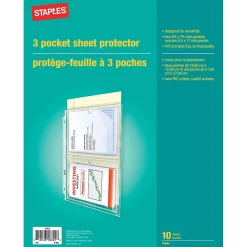Staples Standard Weight Sheet Protectors, 8.5" x 11", Clear, 10 Sheets/Pack (41924) Discount