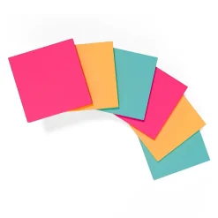 Hot Stickies Adhesive Notes, 3" x 3" Assorted Colors, 100 Sheets/Pad, 12 Pads/Pack (S-33BRP12/52568) Sticky Notes