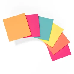 Outlet Stickies Standard Notes, 3" x 3" Assorted, 100 Sheets/Pad, 6 Pads/Pack (S-33BR6/52560) Sticky Notes