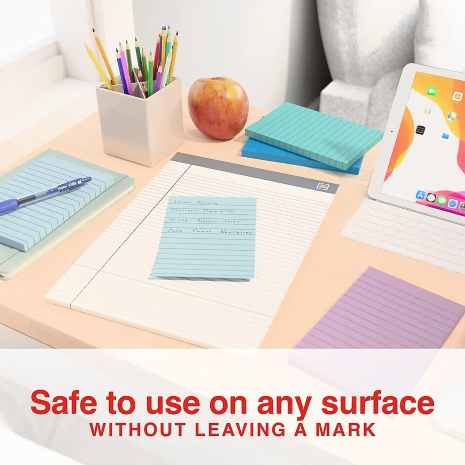 Stickies Standard Notes, 4" x 6" Assorted, 100 Sheets/Pad, 5 Pads/Pack (S-46WC5/52573) Sticky Notes