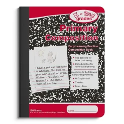 Staples 1-Subject Composition Notebooks, 7.5" x 9.75", Primary Ruled, 100 Sheets, Black/Red (42079C) Clearance