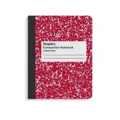 Staples 1-Subject Composition Notebooks, 7.5" x 9.75", College Ruled, 100 Sheets, Assorted Colors, 48/Carton (TR55063MCT) Discount