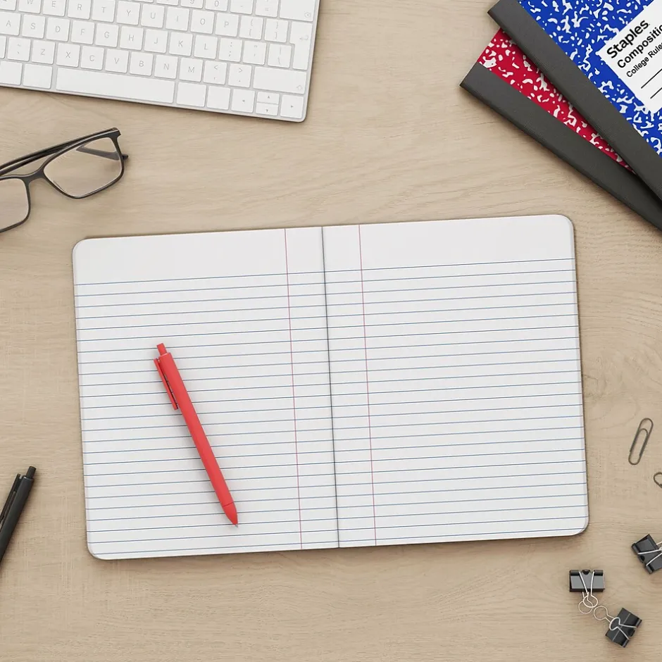 Staples 1-Subject Composition Notebooks, 7.5" x 9.75", College Ruled, 100 Sheets (ST55063C)