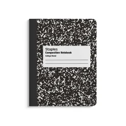 Staples 1-Subject Composition Notebooks, 3.25" x 4.5", College Ruled, 80 Sheets, Assorted Colors, 2/Pack (ST17501C)
