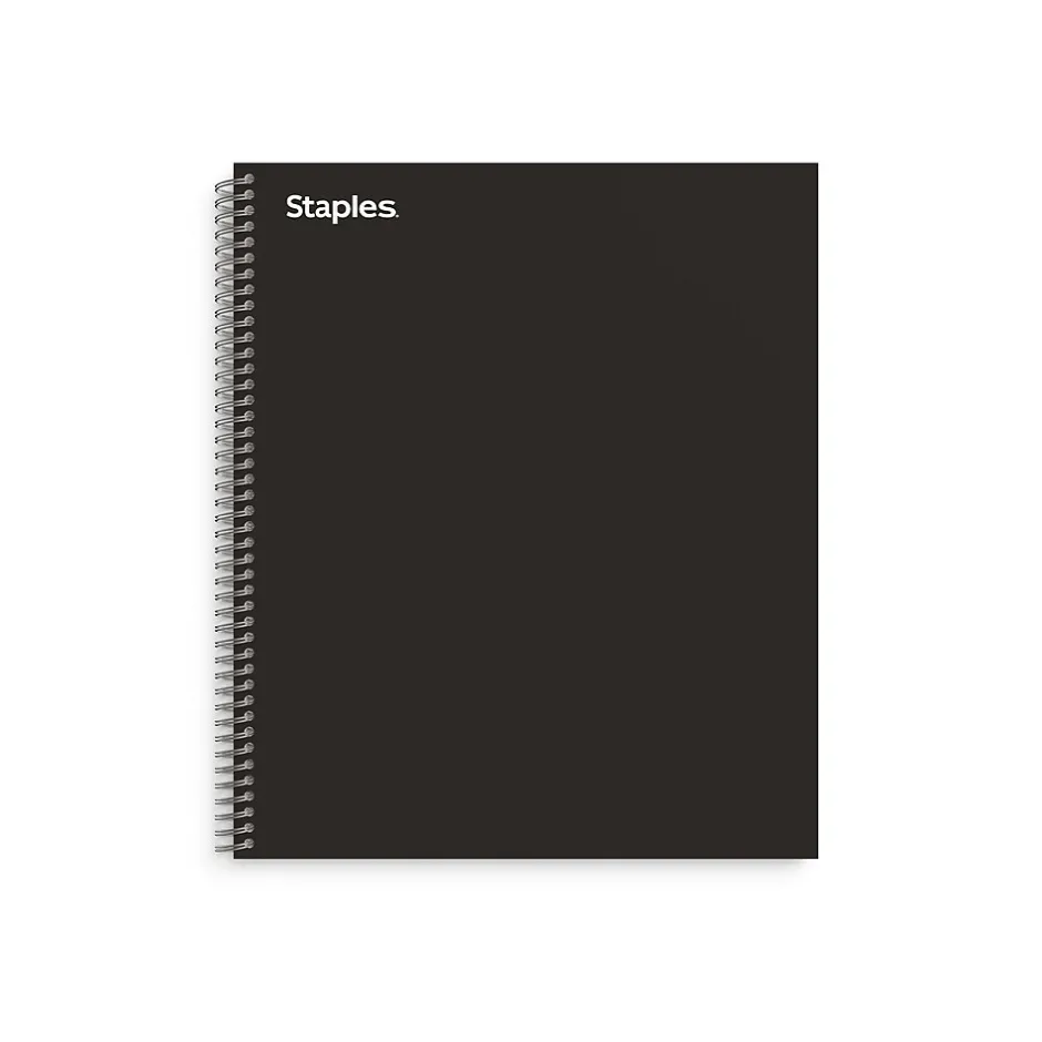 Staples 5-Subject Notebook, 8.5" x 11", College Ruled, 200 Sheets, Black (TR58363) Outlet