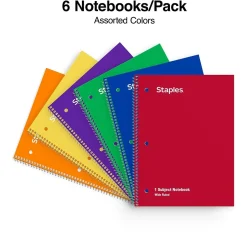 Staples 1-Subject Notebooks, 8