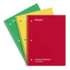 Staples 1-Subject Notebooks, 8" x 10.5", College Ruled, 70 Sheets, Assorted Colors, 3/Pack (ST58375C)