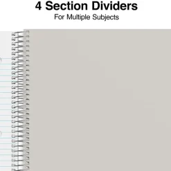 Staples ® 5-Subject Subject Notebooks, 8.5