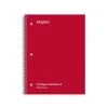 Staples ® 5-Subject Subject Notebooks, 8" x 10.5", Wide Ruled, 200 Sheets, Assorted Colors (52694M) Hot