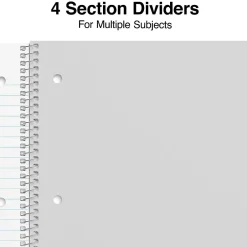 Staples ® 5-Subject Subject Notebooks, 8