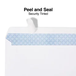 Staples Tear-Resistant EasyClose Security Tinted #10 Business Envelopes, 4 1/8" x 9 1/2", White, 100/Box (21573)* Security Tinted