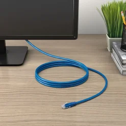 Ethernet Cables<Staples TECH 100' Cat-6 Ethernet Cable, Male to Male, Blue (ST62452)