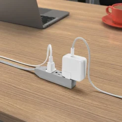 Extension Cords<Staples TECH 15' Extension Cord, 3-Outlet, 16 AWG, Gray, 2/Pack (ST62347)