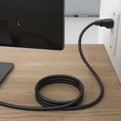 Power Cables<Staples TECH 6 ft. AC Power Cord, Male to Male, Black (ST62398)