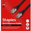 Ethernet Cables<Staples TECH 20 ft. Cat 7 Ethernet Cable, Male to Male, Black (ST62462)