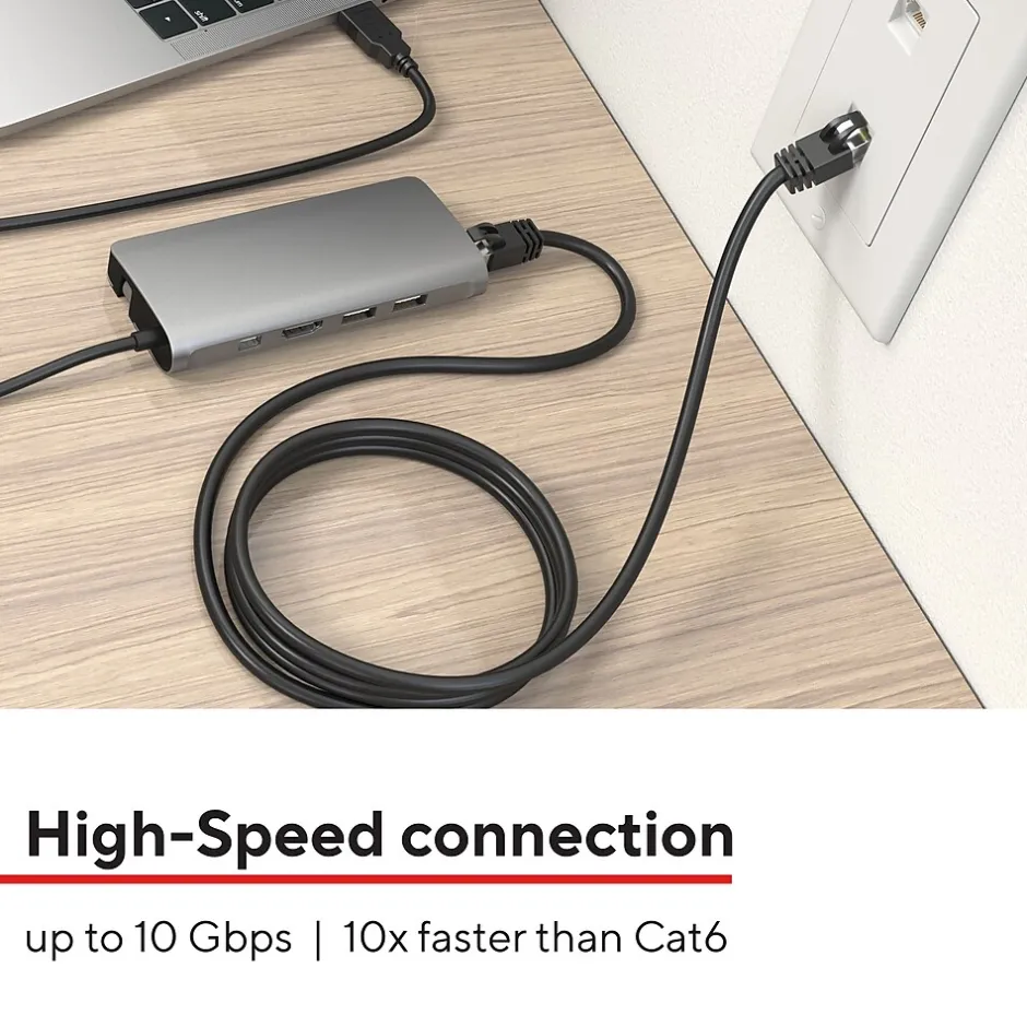 Ethernet Cables<Staples TECH 20 ft. Cat 7 Ethernet Cable, Male to Male, Black (ST62462)