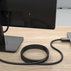 Ethernet Cables<Staples TECH 6 ft. Display Port to HDMI Audio/Video Cable, Male to Male, Black (ST62466)