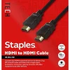 Hdmi Cables<Staples TECH 12 ft. HDMI to HDMI Audio/Video Cable, Male to Male, Black (ST62465)