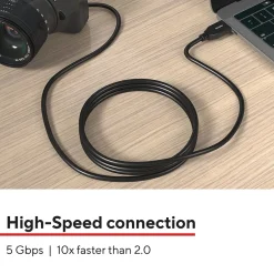 Usb Cables<Staples TECH 6 ft. USB-A to Micro USB Type B Cable, Male to Male, Black (ST62441)