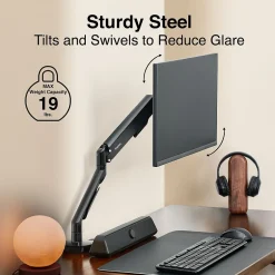 Staples TECH Adjustable Arm, Up to 30" Monitor, Black (51728-CC)* Monitor Mounts & Stands