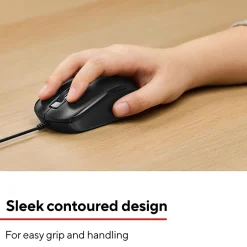 Staples TECH Ambidextrous Optical USB Mouse, Black (ST62598)* Mice