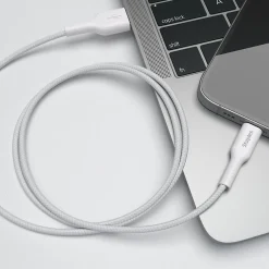 Staples TECH Lightning to USB-C Charging Cable, 6.5 ft., White (ST62333)