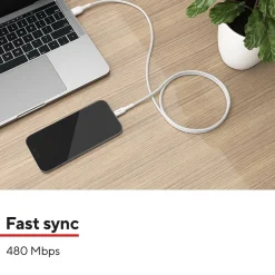 Staples TECH Lightning to USB-A Charging Cable, 3.3 ft., White (ST62329)