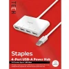 Usb Hubs<Staples TECH 4-Port USB 2.0 Hub, White (ST62376)