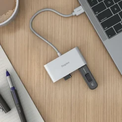 Usb Hubs<Staples TECH 4-Port USB 2.0 Hub, White (ST62376)