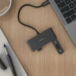 Usb Hubs<Staples TECH 4-Port USB 3.0 Hub, Black (ST62372)