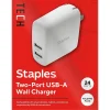 Staples TECH USB-A Wall Charger, 24W, White (ST62318)