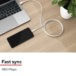 Staples TECH USB-C to USB-A Charging Cable, 6.5 ft., White (ST62338)