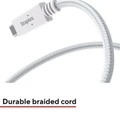 Staples TECH USB-C to USB-A Charging Cable, 3.3 ft., White (ST62316)