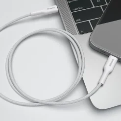 Staples TECH USB-C to USB-C Charging Cable, 6.5 ft., White, 5/Pack (ST62315)