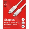 Staples TECH USB-C to USB-C Charging Cable, 3.3 ft., White (ST62317)