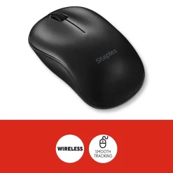 Staples TECH Wireless Ambidextrous Optical USB Mouse, Black (ST62601)* Mice