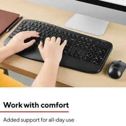 Staples TECH Wireless Comfort Keyboard, Black (ST62602)* Ergonomic Keyboards