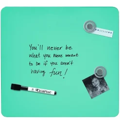 New Tin Square Frameless Dry-Erase Whiteboard, Assorted Colors, 1' x 1' (28225-US) Dry Erase