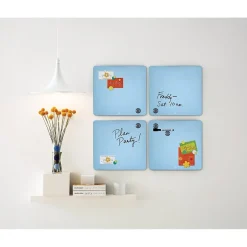 New Tin Square Frameless Dry-Erase Whiteboard, Assorted Colors, 1' x 1' (28225-US) Dry Erase