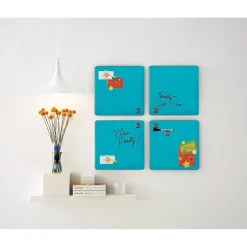 New Tin Square Frameless Dry-Erase Whiteboard, Assorted Colors, 1' x 1' (28225-US) Dry Erase