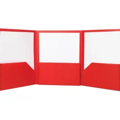 Staples Tri-Fold Folders, Red, 5/Pack (23300)