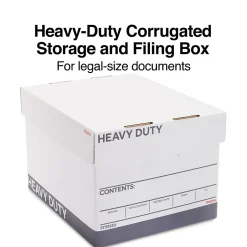 Staples Triple Wall Heavy Duty File Box, Lift Off Lid, Letter/Legal, White/Gray, 12/Carton (TR59220) Discount