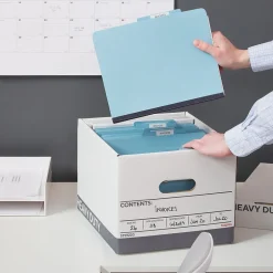 Staples Triple Wall Heavy Duty File Box, Lift Off Lid, Letter/Legal, White/Gray, 12/Carton (TR59220) Discount