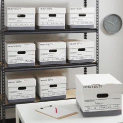 Staples Triple Wall Heavy Duty File Box, Lift Off Lid, Letter/Legal, White/Gray, 12/Carton (TR59220) Discount