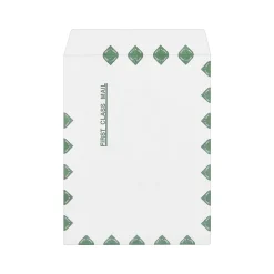 Staples Tyvek EasyClose Catalog Envelopes, 10"L x 13"H, White with Green Diamond Border, 100/Box (SPL17173)* Catalog