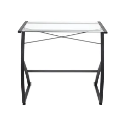 Clearance 31.5"W Glass Computer Desk, Black (44851) Corner Desks