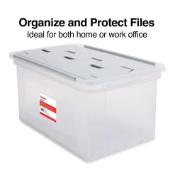 Staples Wing Lid File Totes, Letter Size, Clear (140166/139585) Sale