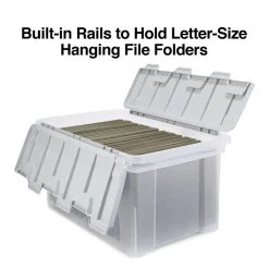 Staples Wing Lid File Totes, Letter Size, Clear (140166/139585) Sale