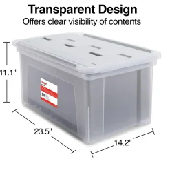 Staples Wing Lid File Totes, Letter Size, Clear (140166/139585) Sale