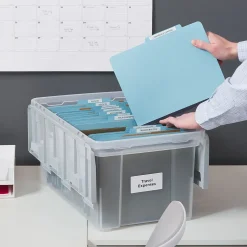 Staples Wing Lid File Totes, Letter Size, Clear (140166/139585) Sale